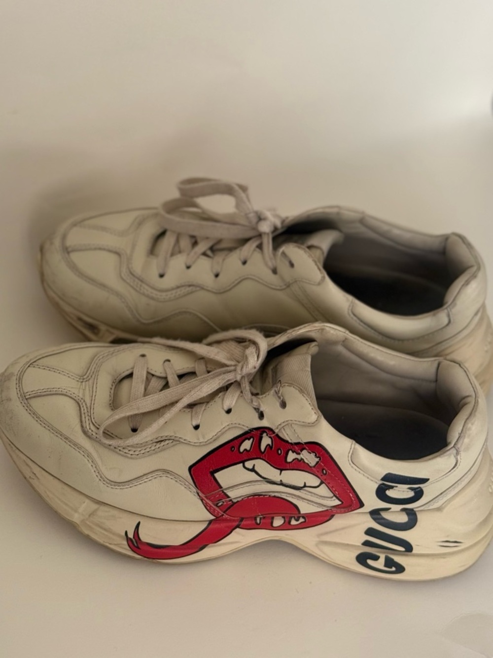 Gucci Rython Mouth Lips Sneakers Size Woman US 10.5 or Men US 9